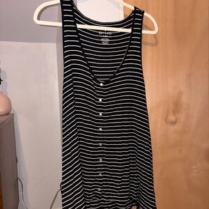 American Eagle Outfitters Black and White Striped Tank Top